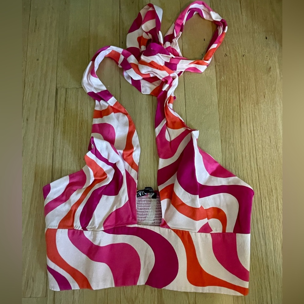 Zara Disco Halter Crop Top